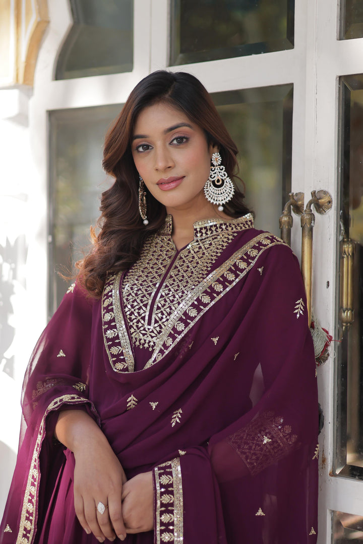 Maya Faux Blooming Georgette Anarkali | Shoppers Trend