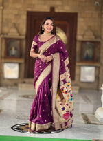 Load image into Gallery viewer, Dipika Soft Paithani Silk Saree | Shoppers Trend
