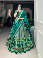 Load image into Gallery viewer, Tina Tussar Silk Dark Sky  Dhavani Set | Langa Davani Set | Half-Saree | Shoppers Trend
