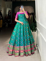 Load image into Gallery viewer, Pooja Jacquard Silk Gown | Shoppers Trend
