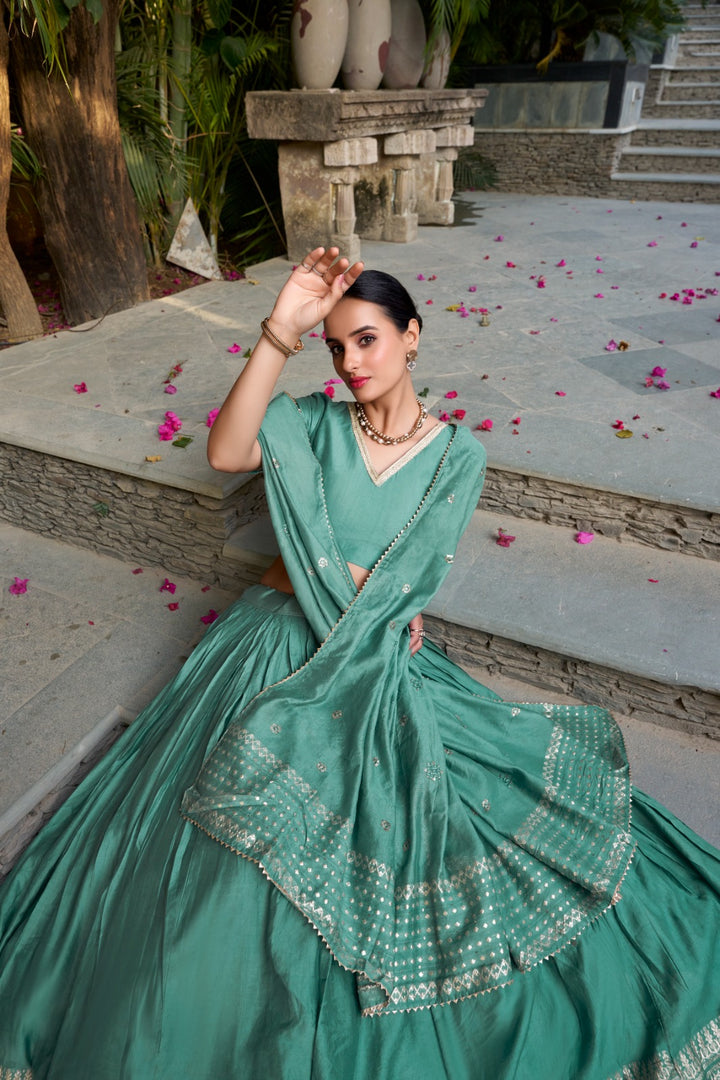 Rasmi Pure Chanderi Dhavani / Langa Davani / Half Sarees | Shoppers Trend