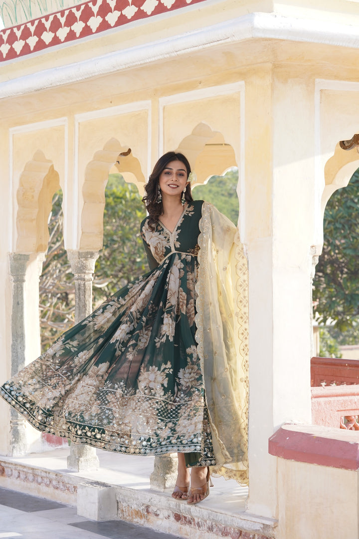 Jeeva Russian Silk Anarkali | Shoppers Trend