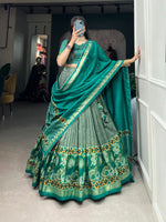 Load image into Gallery viewer, Tina Tussar Silk Dark Sky  Dhavani Set | Langa Davani Set | Half-Saree | Shoppers Trend
