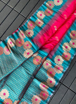 Load image into Gallery viewer, Elegant Rani Pink 6.3m Premium Silk Saree featuring intricate Zari weaving. Includes matching blouse piece. Machine washable for convenient care. Crafted for sophisticated occasions.

