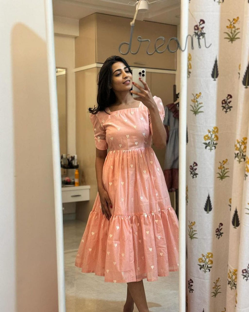 Drashti Maska Cotton Light Orange Dress | Shoppers Trend