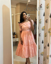 Drashti Maska Cotton Light Orange Dress | Shoppers Trend