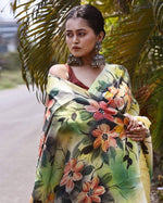 Load image into Gallery viewer, Indulge in the timeless elegance of our Sonal Pure Silk Saree, a quintessential addition to any connoisseur&#39;s collection. Crafted from premium pure silk, this 6.3-meter masterpiece exemplifies traditional Indian artistry through its meticulous zari weaving—where real metallic threads create intricate patterns that catch light with every movement. 
