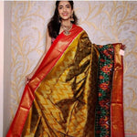 Load image into Gallery viewer, Grace any occasion with this Semi Tussar Silk Saree featuring exquisite Zari Weaving Work. Measuring 6.3m, this saree comes with a matching blouse. Perfect for elegant style with easy machine wash care. Shop now in size S
