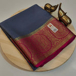 Load image into Gallery viewer, Gray semi mysore silk sarees with price and online shopping price under 1000 . this fabric most famous and best product this Fabric smooth and softness . 
