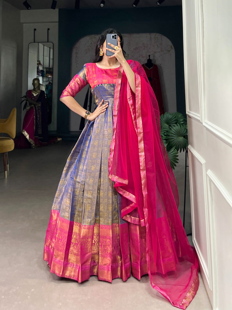 Mansi Kanjivaram Anarkali | Shoppers Trend