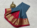 Load image into Gallery viewer, Elegant Semi-Mysore Silk Saree with zari work. 6.3m length. Comes with blouse , low price with best quality saree under 899 - Shop Now Shoppers Trend

