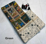 Load image into Gallery viewer, Buy Green Mul Mul Cotton Saree With Elegant Zari Border , Traditional Green Cotton Saree For Wedding &amp; Festivals , Lightweight Green Saree For Everyday &amp; Party Wear and Latest Green Saree Collection With Zari Weaving . 
