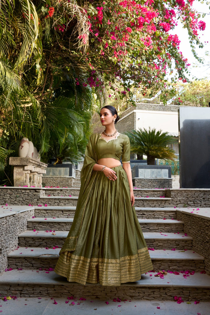 Rasmi Pure Chanderi Dhavani / Langa Davani / Half Sarees | Shoppers Trend