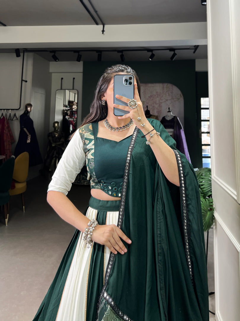 Janki Pure Rayon Dhavani Set | Langa Davani Set | Davani Set | Shoppers Trend