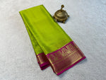 Load image into Gallery viewer, Green Color Pure Mysore Silk Saree From Best Saree Manufacturer of Surat , India. Green Color Pure Semi Mysore Silk Saree Is Tradition Of All Over India But Mostly In South India State Like Andhra Pradesh , Tamil Nadu ,Telangana ,Kerala , Golden Silk , Saree Under 999 RS , Best Design For Silk Lovers 
Timeless Laxury , Mysore Silk Saree Online Best Price Rate 1000 , Traditional look For 2025-26 . 
