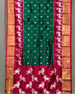 Load image into Gallery viewer, Green Semi Tussar Silk sarees with price and online shopping price under 1000 . this Fabric Semi Tussar Silk saree most famous silk and best product and mainly manufacturing in Jharkhand  . Traditional Look For 2024-25 , 2025-26 . 
