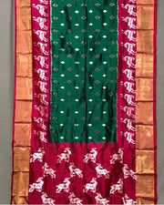 Green Semi Tussar Silk sarees with price and online shopping price under 1000 . this Fabric Semi Tussar Silk saree most famous silk and best product and mainly manufacturing in Jharkhand  . Traditional Look For 2024-25 , 2025-26 . 