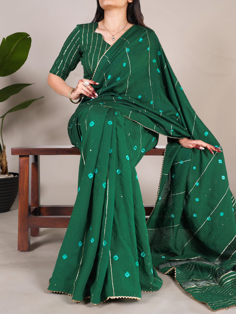 Green Viscose Chanderi Saree Price and Online Shopping Price Under 1500 . It Is rayon fabric made from wood pulp that is used as a silk substitute Real Viscose Chanderi Fabric Ready For It . Look For Weddings and Party Wear Collection In 2024-25 . 