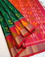 Load image into Gallery viewer, Green Dolla silk sarees with price and online shopping price under 1000 . this Fabric Dolla silk saree most famous silk and best product and mainly manufacturing in Surat .
