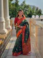 Load image into Gallery viewer, Paarvati Soft Paithani Silk Saree | Shoppers Trend
