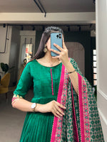 Load image into Gallery viewer, Krishna Tussar Silk Anarkali | Shoppers Trend
