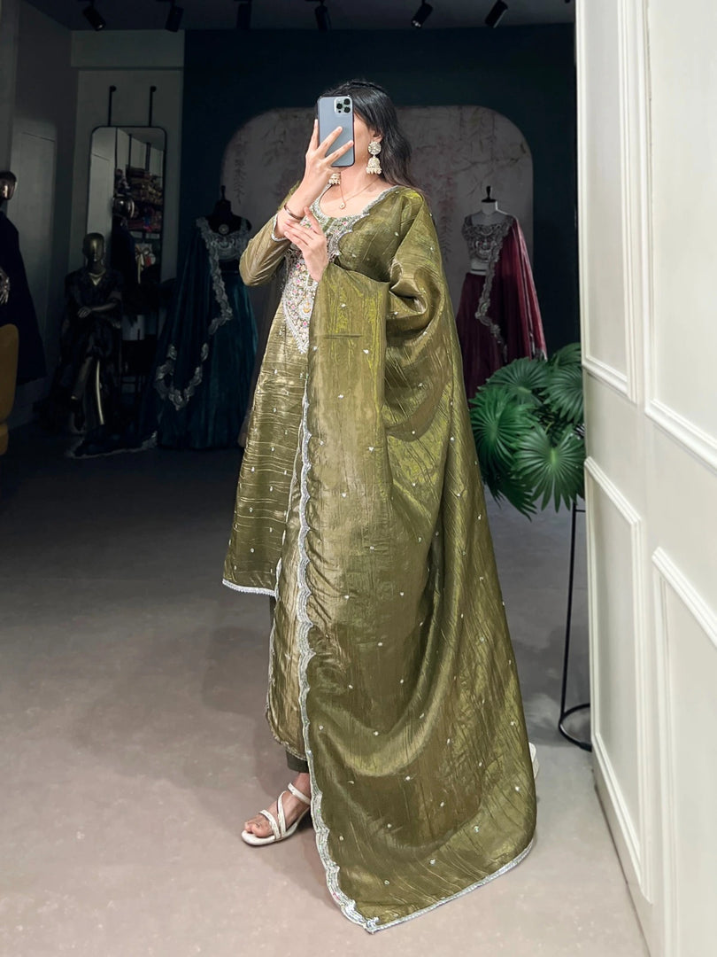 Elegant dark green kurti set with dupatta , Festive wear dark green kurti and pant combo , Traditional dark green embroidered kurti set , 
Dark green kurti set for wedding functions , Latest partywear dark green kurti with dupatta , Ethnic dark green kurti set with sequin detailing , Designer dark green kurti for women , Full set dark green kurti with pant and dupatta , Dark green kurti outfit for festive occasions , 
Stylish dark green embroidered kurti combo .