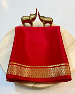 Load image into Gallery viewer, Gulab Red Wonderful semi mysore silk sarees with price and online shopping price under 1000 . this fabric semi mysore silk saree mainly manufacturing mysore district in Karnataka . 
