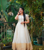 Load image into Gallery viewer, Atham Special Zari Organza Gown ( Onam Special )
