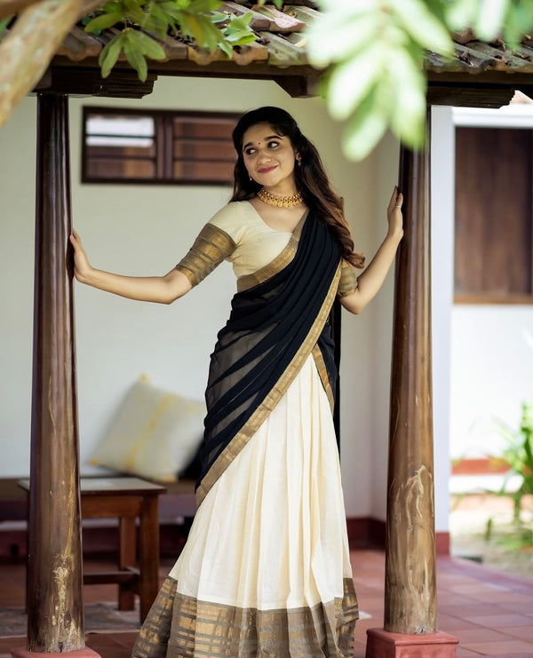 Ohm Shanthi Oshana Dhavani Set For Onam Full Stitched – shoppers trend