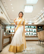 Load image into Gallery viewer, Onam Special Organza saree
