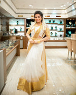 Load image into Gallery viewer, Onam Special Organza saree
