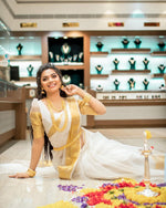 Load image into Gallery viewer, Onam Special Organza saree
