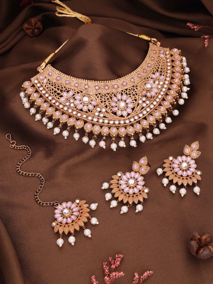 Anaya Gold Finish Jewelry Set – Elegant Necklace and Earrings | Shoppers Trend