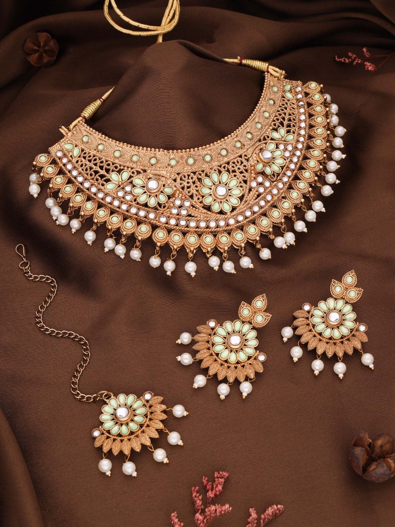 Anaya Gold Finish Jewelry Set – Elegant Necklace and Earrings | Shoppers Trend