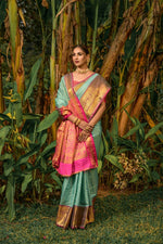 Load image into Gallery viewer, Sejal Kanchipuram Handloom Pattu Weaving Silk Saree | Shoppers Trend
