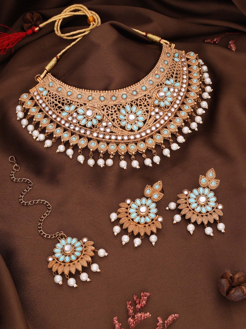 Anaya Gold Finish Jewelry Set – Elegant Necklace and Earrings | Shoppers Trend