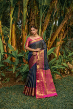 Load image into Gallery viewer, Sejal Kanchipuram Handloom Pattu Weaving Silk Saree | Shoppers Trend
