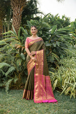 Load image into Gallery viewer, Sejal Kanchipuram Handloom Pattu Weaving Silk Saree | Shoppers Trend
