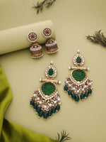 Load image into Gallery viewer, Aadvika Stones Cluster Jhumka Earrings | Shoppers Trend
