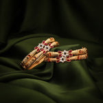 Load image into Gallery viewer, Suhani Gold Finish WIth Stone Bangles | Shoppers Trend
