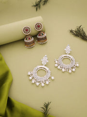 Aadvika Stones Cluster Jhumka Earrings | Shoppers Trend