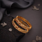 Load image into Gallery viewer, Aarvi Gold finish Bangles | Shoppers Trend
