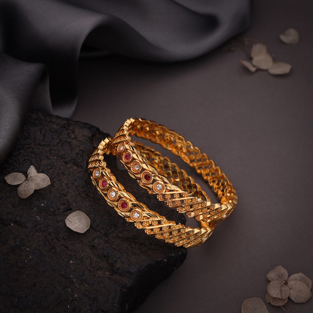 Aarvi Gold finish Bangles | Shoppers Trend