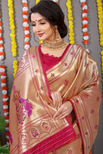 Load image into Gallery viewer, Trupti Soft Silk Golden Saree | Shoppers Trend
