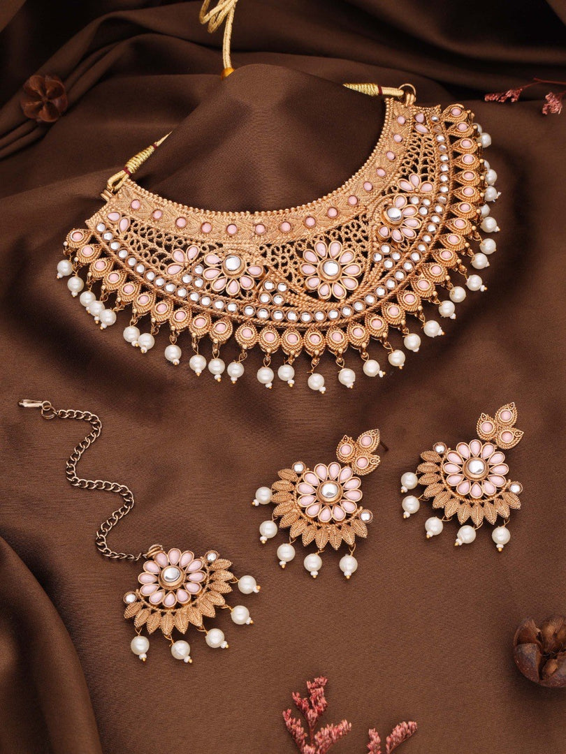 Anaya Gold Finish Jewelry Set – Elegant Necklace and Earrings | Shoppers Trend