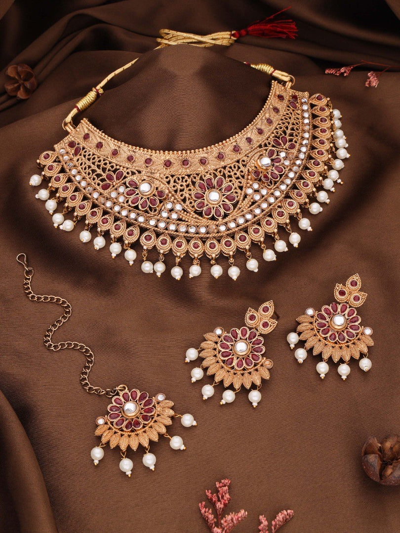 Anaya Gold Finish Jewelry Set – Elegant Necklace and Earrings | Shoppers Trend