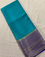 Load image into Gallery viewer, Light-Sky Semi-Mysore Silk Saree Sky Online Price Under 999 . This Semi-Mysore Silk Saree In Zari Weaving Gold And Light-Sky Mysore-Silk Saree This Fabric Most Popular Best Product In India .   
