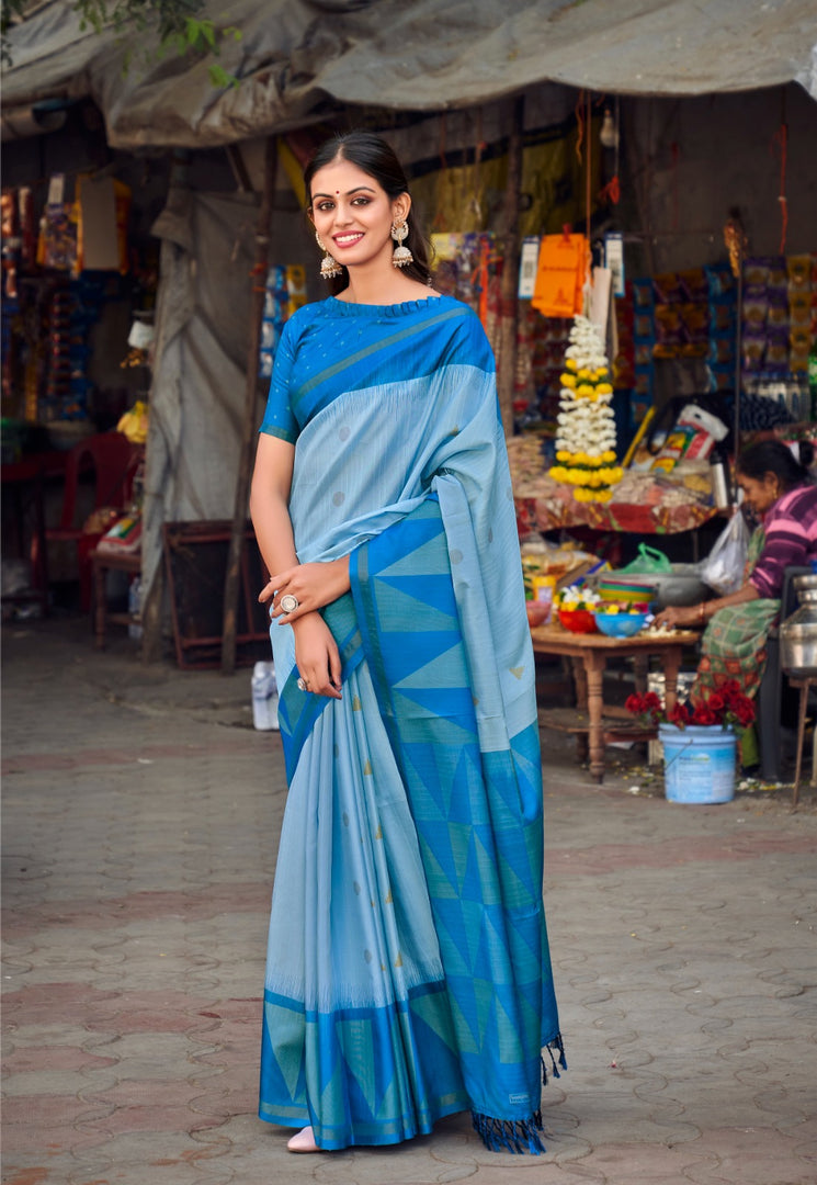 Khusi Soft Kolkata Tussar Bech Saree | Shoppers Trend
