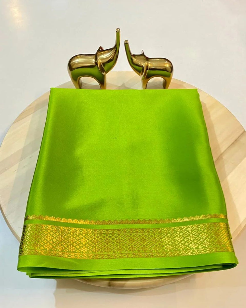 Light Green semi mysore silk sarees with price  of under 1000 .....
