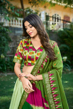 Load image into Gallery viewer, Fenisha Tussar Silk Dhavani Set | Half-Saree | Shoppers Trend
